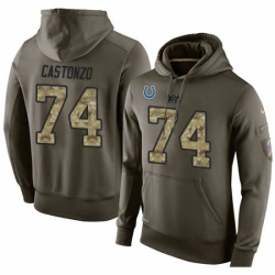 NFL Nike Indianapolis Colts 74 Anthony Castonzo Green Salute To Service Mens Pullover Hoodie