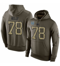 NFL Nike Indianapolis Colts 78 Ryan Kelly Green Salute To Service Mens Pullover Hoodie