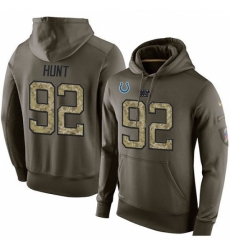 NFL Nike Indianapolis Colts 92 Margus Hunt Green Salute To Service Mens Pullover Hoodie