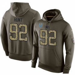 NFL Nike Indianapolis Colts 92 Margus Hunt Green Salute To Service Mens Pullover Hoodie