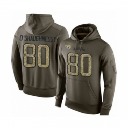 Football Mens Jacksonville Jaguars 80 James OShaughnessy Green Salute To Service Pullover Hoodie