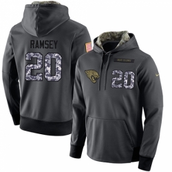 NFL Mens Nike Jacksonville Jaguars 20 Jalen Ramsey Stitched Black Anthracite Salute to Service Player Performance Hoodie