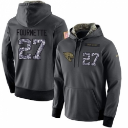 NFL Mens Nike Jacksonville Jaguars 27 Leonard Fournette Stitched Black Anthracite Salute to Service Player Performance Hoodie