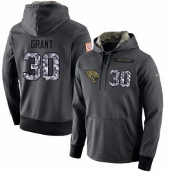 NFL Mens Nike Jacksonville Jaguars 30 Corey Grant Stitched Black Anthracite Salute to Service Player Performance Hoodie