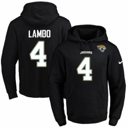 NFL Mens Nike Jacksonville Jaguars 4 Josh Lambo Black Name Number Pullover Hoodie