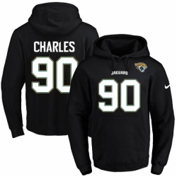 NFL Mens Nike Jacksonville Jaguars 90 Stefan Charles Black Name Number Pullover Hoodie