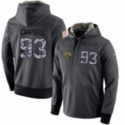 NFL Mens Nike Jacksonville Jaguars 93 Calais Campbell Stitched Black Anthracite Salute to Service Player Performance Hoodie