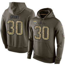 NFL Nike Jacksonville Jaguars 30 Corey Grant Green Salute To Service Mens Pullover Hoodie