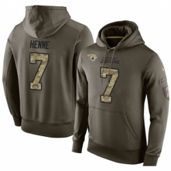 NFL Nike Jacksonville Jaguars 7 Chad Henne Green Salute To Service Mens Pullover Hoodie