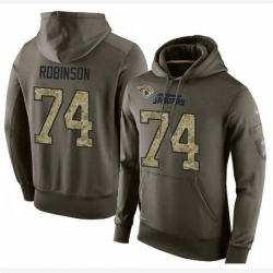 NFL Nike Jacksonville Jaguars 74 Cam Robinson Green Salute To Service Mens Pullover Hoodie