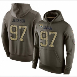 NFL Nike Jacksonville Jaguars 97 Malik Jackson Green Salute To Service Mens Pullover Hoodie