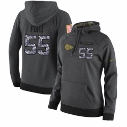 NFL Womens Nike Kansas City Chiefs 55 Dee Ford Stitched Black Anthracite Salute to Service Player Performance Hoodie