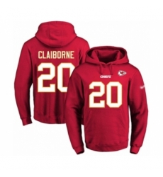 Football Mens Kansas City Chiefs 20 Morris Claiborne Red Name Number Pullover Hoodie