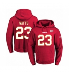 Football Mens Kansas City Chiefs 23 Armani Watts Red Name Number Pullover Hoodie