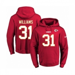 Football Mens Kansas City Chiefs 31 Darrel Williams Red Name Number Pullover Hoodie
