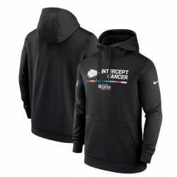 Men Kansas City Chiefs 2022 Black Crucial Catch Therma Performance Pullover Hoodie