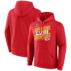 Men Kansas City Chiefs Red Super Bowl LVIII Champions Iconic Victory Pullover Hoodie