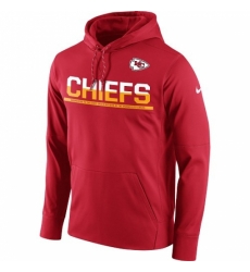 NFL Mens Kansas City Chiefs Nike Red Sideline Circuit Pullover Performance Hoodie