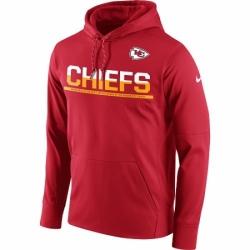 NFL Mens Kansas City Chiefs Nike Red Sideline Circuit Pullover Performance Hoodie
