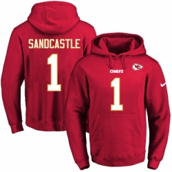 NFL Mens Nike Kansas City Chiefs 1 Leon Sandcastle Red Name Number Pullover Hoodie