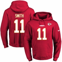 NFL Mens Nike Kansas City Chiefs 11 Alex Smith Red Name Number Pullover Hoodie