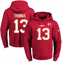 NFL Mens Nike Kansas City Chiefs 13 DeAnthony Thomas Red Name Number Pullover Hoodie