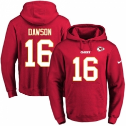NFL Mens Nike Kansas City Chiefs 16 Len Dawson Red Name Number Pullover Hoodie