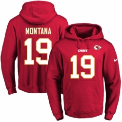NFL Mens Nike Kansas City Chiefs 19 Joe Montana Red Name Number Pullover Hoodie