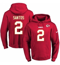 NFL Mens Nike Kansas City Chiefs 2 Cairo Santos Red Name Number Pullover Hoodie