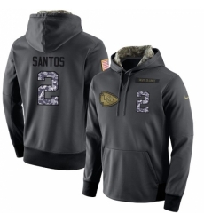 NFL Mens Nike Kansas City Chiefs 2 Cairo Santos Stitched Black Anthracite Salute to Service Player Performance Hoodie