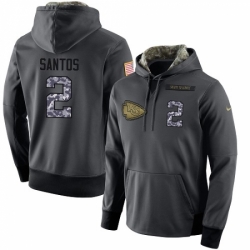 NFL Mens Nike Kansas City Chiefs 2 Cairo Santos Stitched Black Anthracite Salute to Service Player Performance Hoodie