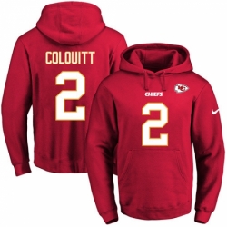 NFL Mens Nike Kansas City Chiefs 2 Dustin Colquitt Red Name Number Pullover Hoodie