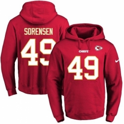 NFL Mens Nike Kansas City Chiefs 49 Daniel Sorensen Red Name Number Pullover Hoodie