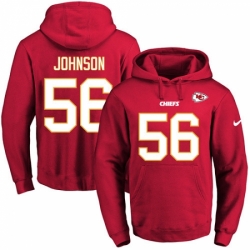 NFL Mens Nike Kansas City Chiefs 56 Derrick Johnson Red Name Number Pullover Hoodie