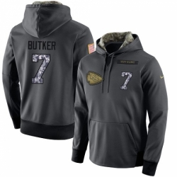 NFL Mens Nike Kansas City Chiefs 7 Harrison Butker Stitched Black Anthracite Salute to Service Player Performance Hoodie
