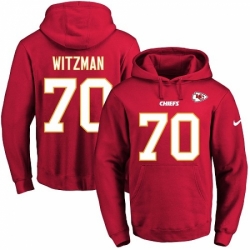 NFL Mens Nike Kansas City Chiefs 70 Bryan Witzmann Red Name Number Pullover Hoodie