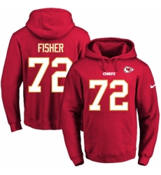 NFL Mens Nike Kansas City Chiefs 72 Eric Fisher Red Name Number Pullover Hoodie