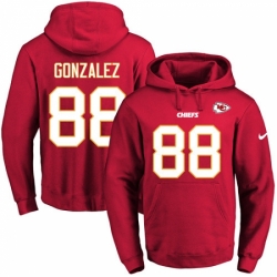NFL Mens Nike Kansas City Chiefs 88 Tony Gonzalez Red Name Number Pullover Hoodie