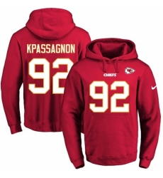 NFL Mens Nike Kansas City Chiefs 92 Tanoh Kpassagnon Red Name Number Pullover Hoodie