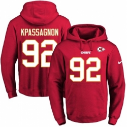 NFL Mens Nike Kansas City Chiefs 92 Tanoh Kpassagnon Red Name Number Pullover Hoodie