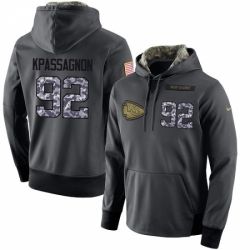 NFL Mens Nike Kansas City Chiefs 92 Tanoh Kpassagnon Stitched Black Anthracite Salute to Service Player Performance Hoodie