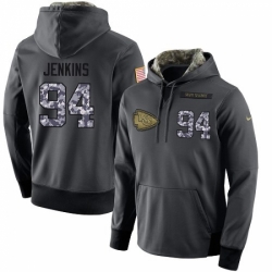 NFL Mens Nike Kansas City Chiefs 94 Jarvis Jenkins Stitched Black Anthracite Salute to Service Player Performance Hoodie