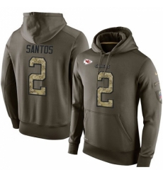 NFL Nike Kansas City Chiefs 2 Cairo Santos Green Salute To Service Mens Pullover Hoodie