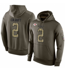 NFL Nike Kansas City Chiefs 2 Dustin Colquitt Green Salute To Service Mens Pullover Hoodie