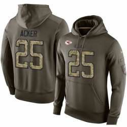 NFL Nike Kansas City Chiefs 25 Kenneth Acker Green Salute To Service Mens Pullover Hoodie