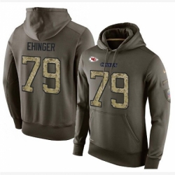 NFL Nike Kansas City Chiefs 79 Parker Ehinger Green Salute To Service Mens Pullover Hoodie