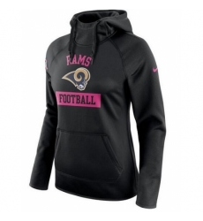 NFL Los Angeles Rams Nike Womens Breast Cancer Awareness Circuit Performance Pullover Hoodie Black