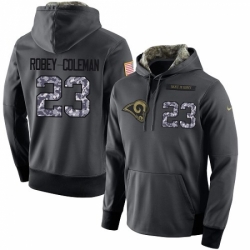 NFL Mens Nike Los Angeles Rams 23 Nickell Robey Coleman Stitched Black Anthracite Salute to Service Player Performance Hoodie