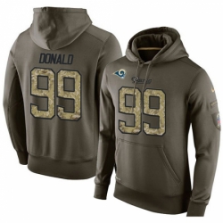 NFL Nike Los Angeles Rams 99 Aaron Donald Green Salute To Service Mens Pullover Hoodie
