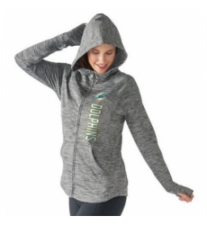 NFL Miami Dolphins G III 4Her by Carl Banks Womens Recovery Full Zip Hoodie Gray